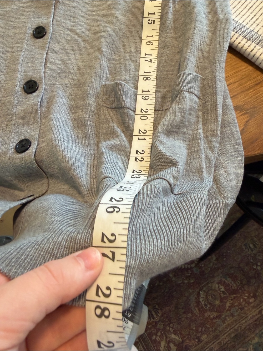 Banana Republic Light Gray Long Button-Front V-Neck Cardigan - Picture 6 of 6